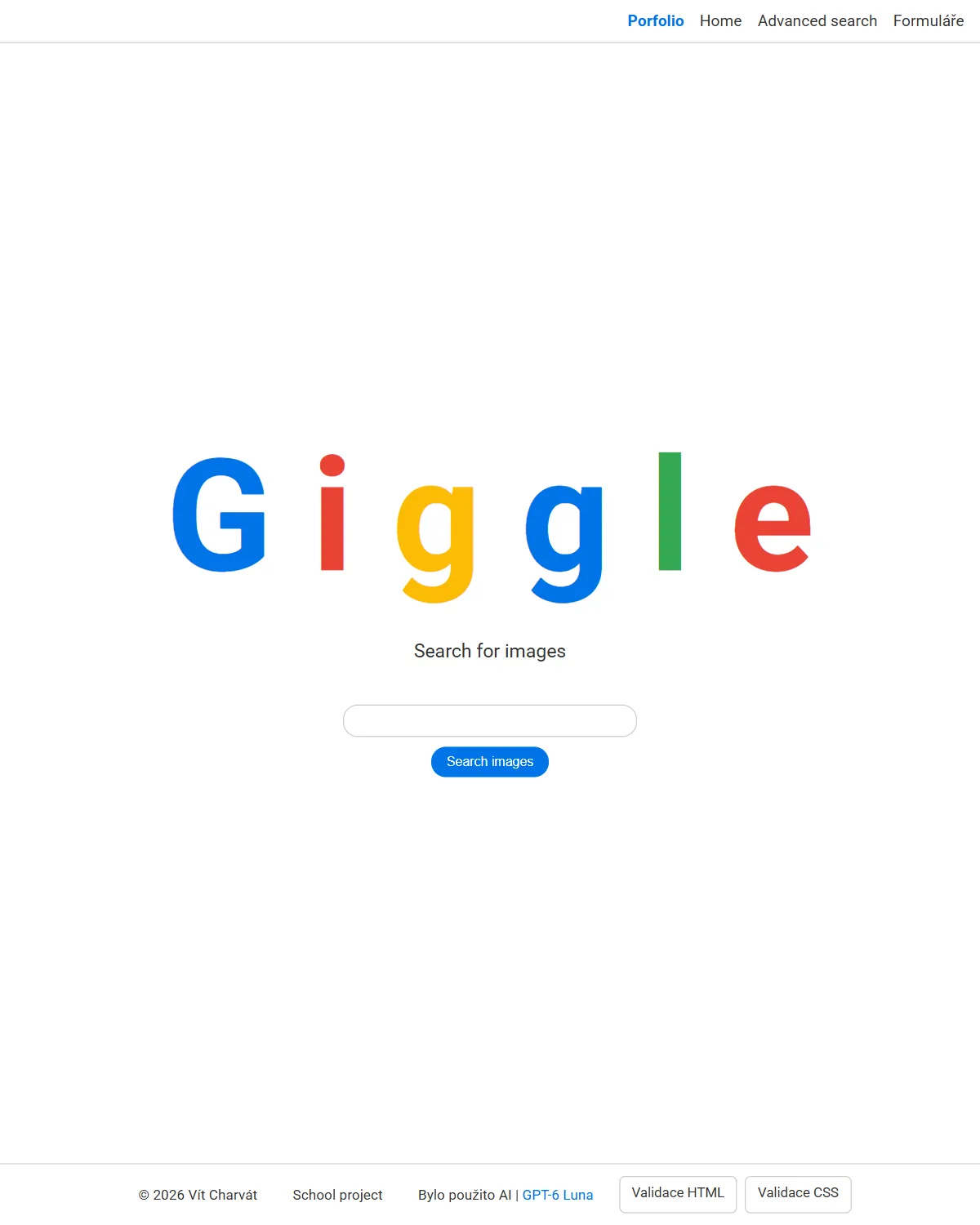Giggle image search: the Giggle logo with a search box and a Search images button.